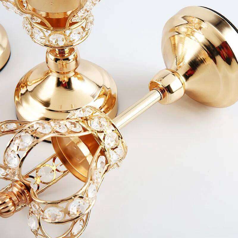 European style crown crystal candlestick wedding props home metal ornaments romantic candlelight dinner atmosphere layout H260310