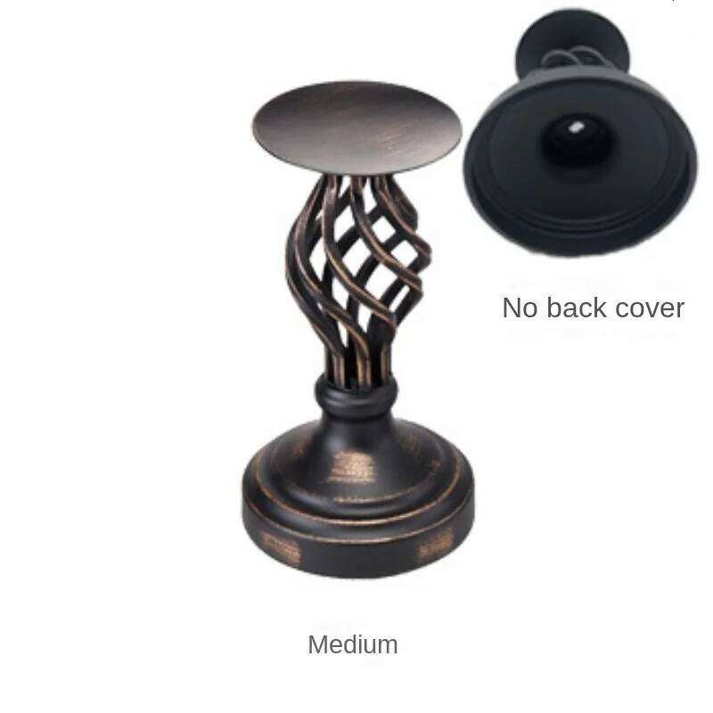 American Retro Candlestick Ornament Hollowed Out Black Valentine's Day Table Wedding Candlelight Dinner Prop Decoration Cup H260310
