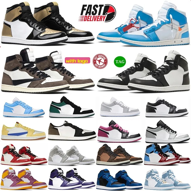 Designer basketball J1 LOW Hihg shoes mens women 1s sneakers reverse mocha low black canary pony pink veet brown chicago designer trainers Various color options