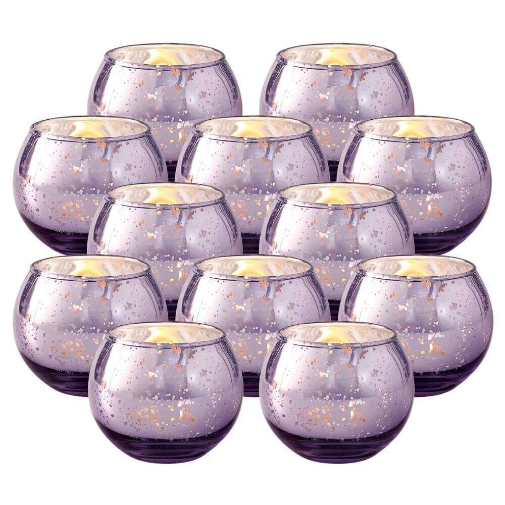 6/12 Pcs Assorted Votive Holders Mercury Tealight Candle Holder Glass Wedding Table Decorations for Home Birthday Party H260310