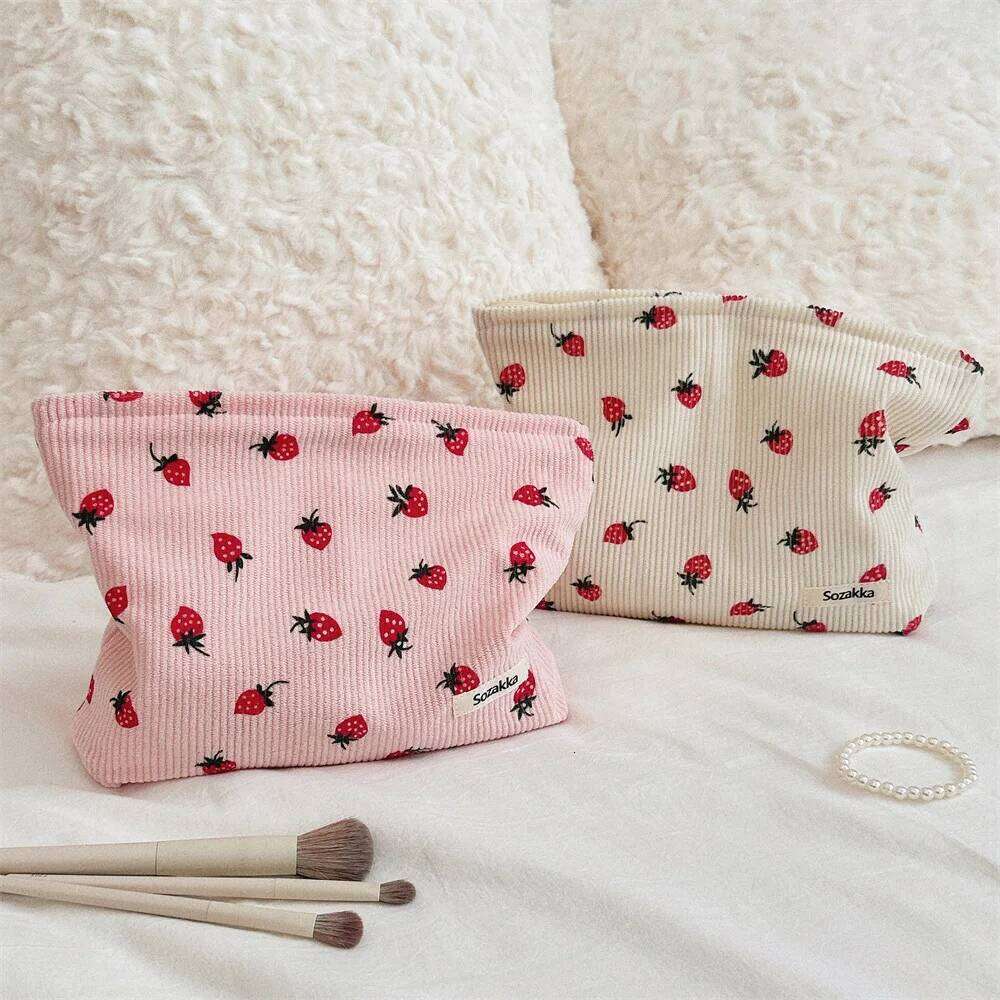 Makeup NEW SIMPLE corduroy SMALL PUT IN WASH BAG LARGE capacity women 's skincare storage bag A-DH XJ260310