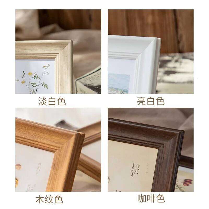 For Retro Frame 6 "7" 8 "10" A4 Photo Frame,Classic Walnut Texture Picture Frame,Table Vertical Version Resin Album Disp H260310 - view 6