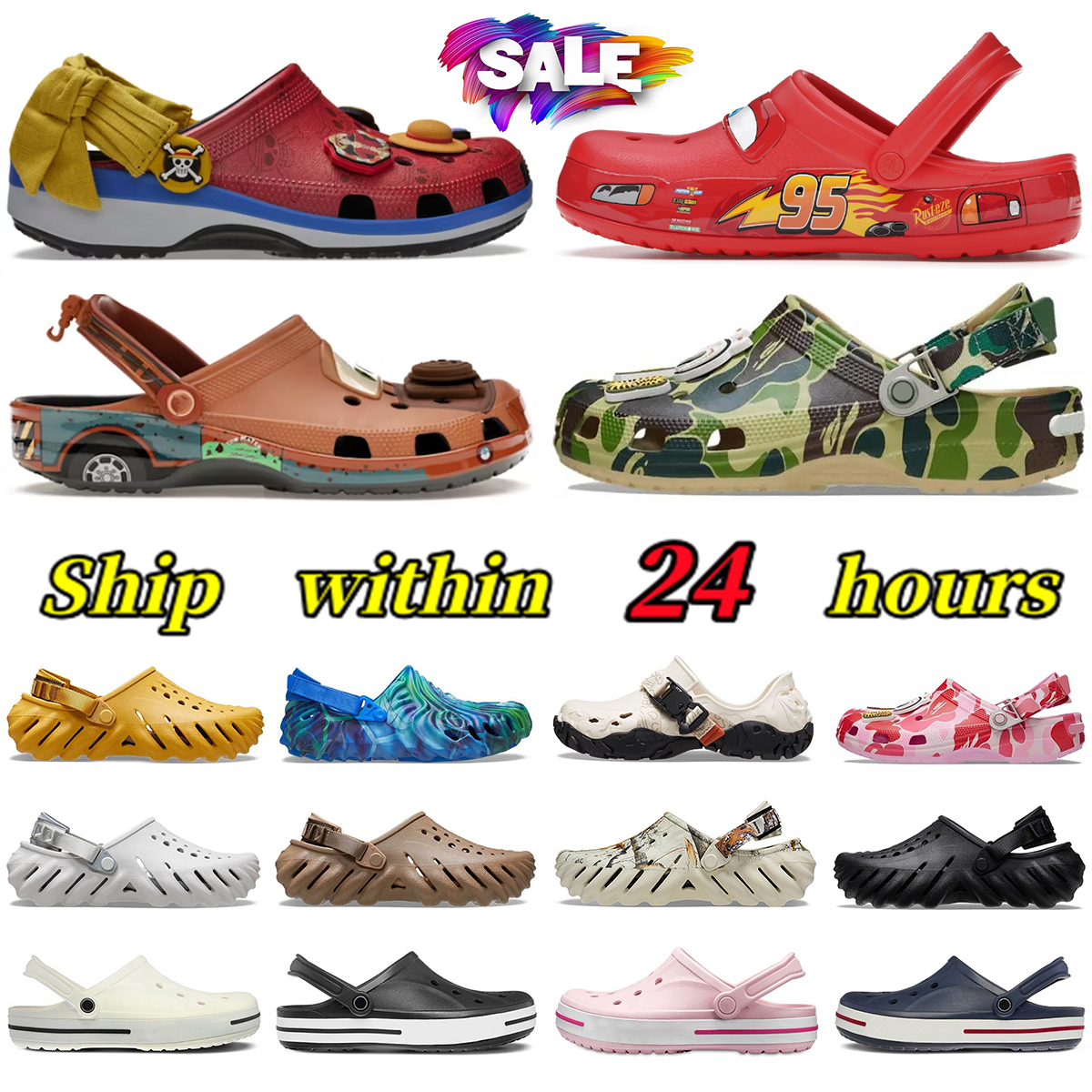 designer Slippers sandals camo blue green Classic Clog women men slides slippers beach waterproof shoes buckle outdoors sandal Mater One Piece Monkey 36-45