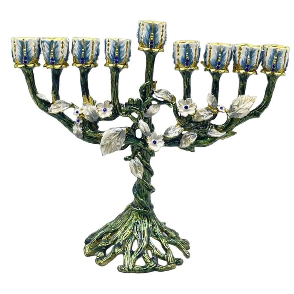 Traditional Menorah Candelstick Shabbat Candelabrum Photo Prop Reusable Christmas Candelabra for Hotel Farmhouse Dining Room H260310