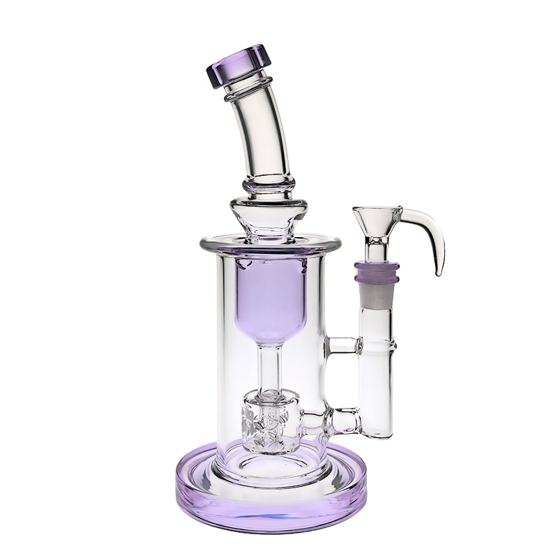 Purple SAML Torus Bong Hookahs SOL Glass Recycler Flower Water Pipe Seed Of Life Bowl Size 14.4mm Thick Base PG3066P(FC-Torus)
