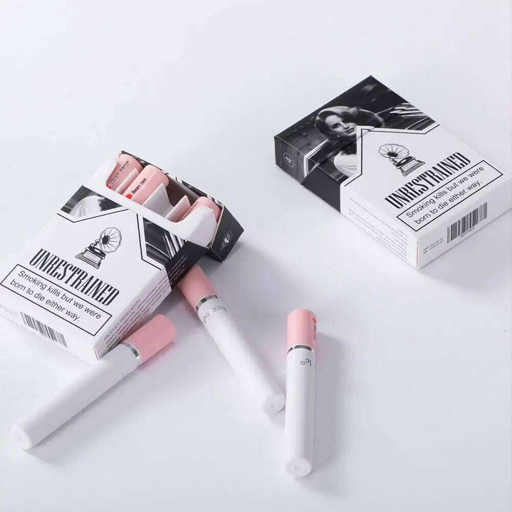 4PCS/Set Creative Cigarette Lipstick Set Matte Long Lasting Waterproof Matt Stick Tube Nude Red Velvet Lip Tint Makeup Z260310