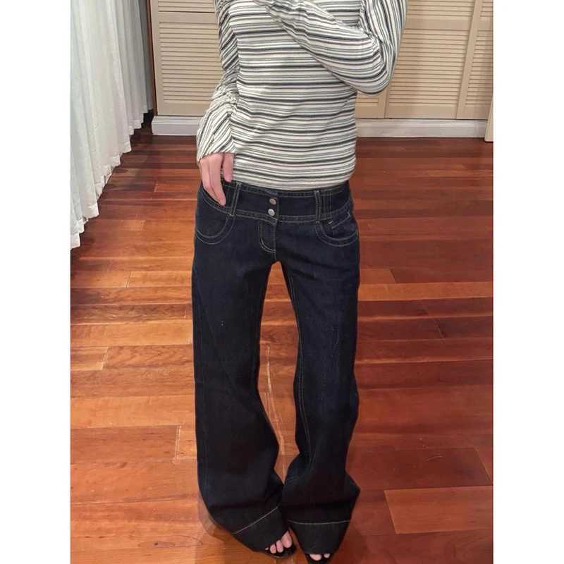 Women Blue Y2k Baggy Straight Jeans Harajuku Vintage Boyfriend Denim Trousers Japanese 2000s Style Jeans Pants Oversize Clothes M260310