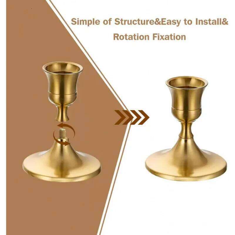 Metal Holder - Tapered Holder, Christmas Valentine's Day Decor, Small Candle Stand & Wedding Decor H260310