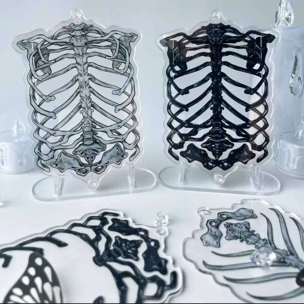3-Inch Mini Acrylic Frame,Gothic Card Gumei Display Skull Skeleton Frame Can Accommodate Photo Size 5.5x8.5cm H260310 - view 3