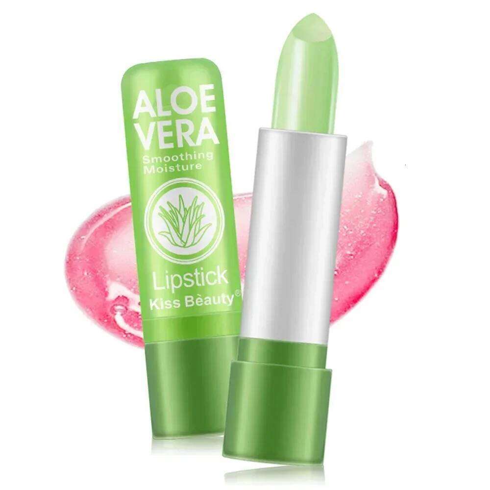 Moisturizing Aloe Vera Temperature Color Changing Balm Lasting Nourishing Lip Care Anti-drying Exfoliating Lipstick Z260310