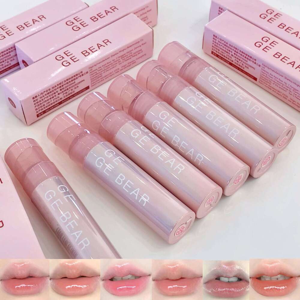 GEGE BEAR Water Mirror Glaze Ice Transparent Gloss Moisturizing Smooth Long-lasting Lip Natural Lipstick Z260310