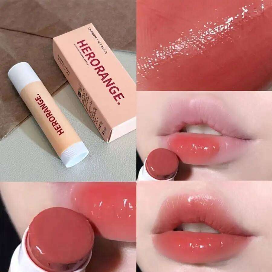 Herorange Pink Tube Tinted Balm Hydrating Moisturizing, Brightening, Student Lip Mask & Lipstick Z260310