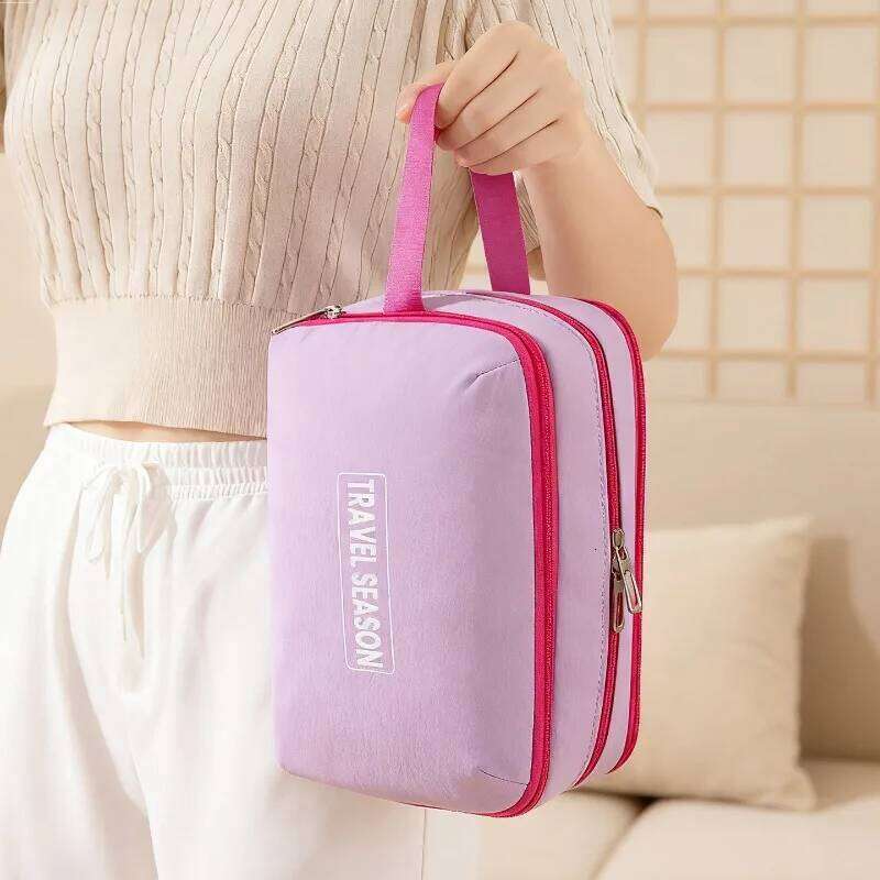 2026 Dopamine large-capacity three-layer toiletry bag, portable cosmetic partition storage bag XJ260310