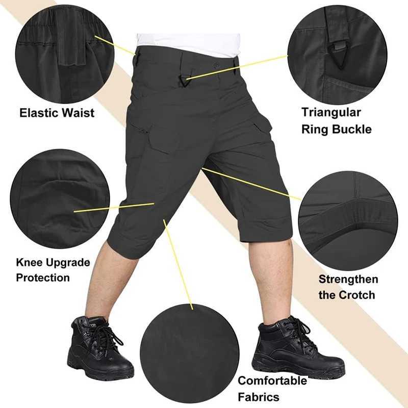 TRVLWEGO Mens Tactical Cargo Shorts Waterproof Lightweight Work Short Quick Dry Military Multi Pockets Ripstop for Hiking N260310