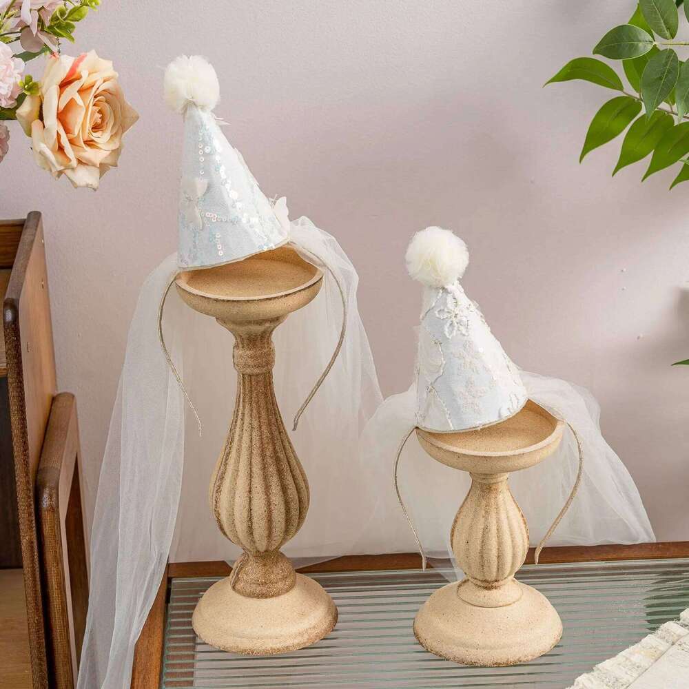 17-33CM European Retro Wooden Candle Holder Wood Color Plain Design for DIY Coloring Crafts & Instagram-Style Photography Props H260310