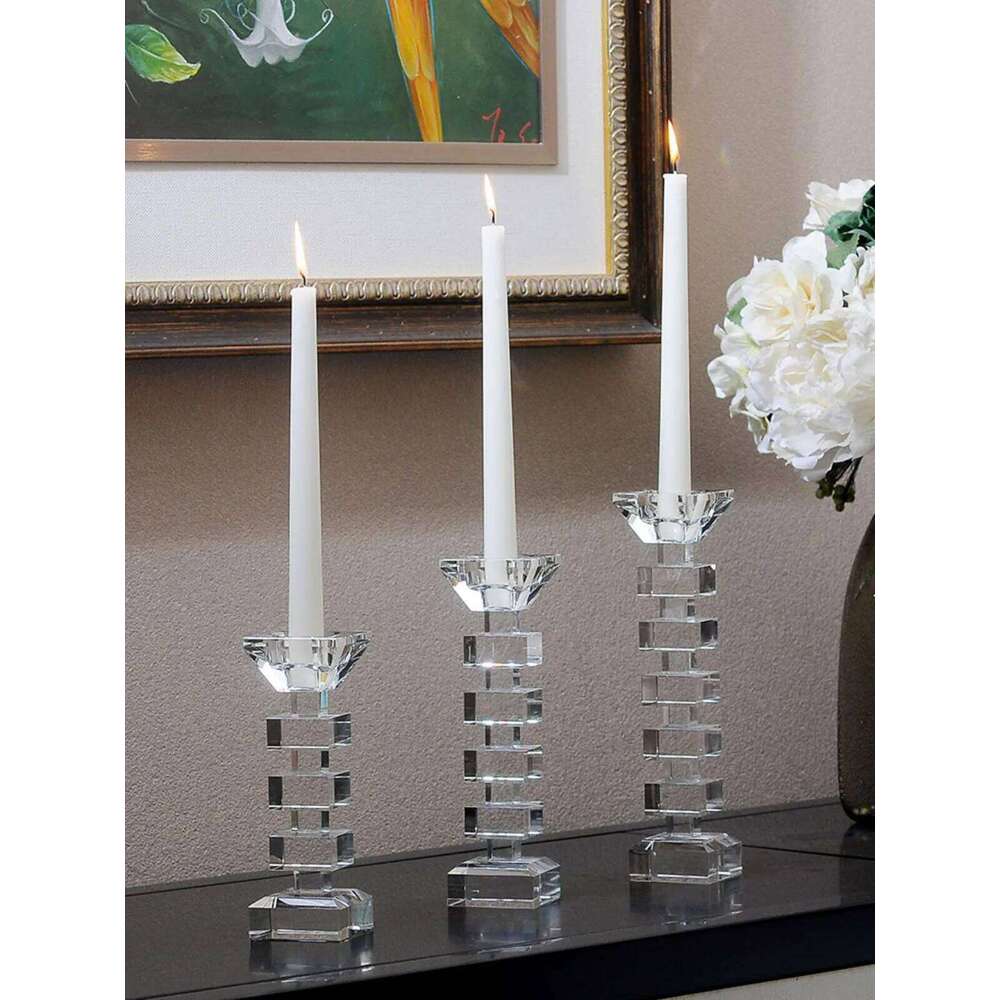 Luxury Crystal Candle Holder Decoration Acrylic Candlestick Birthday Wedding Dinner Party Ornament H260310
