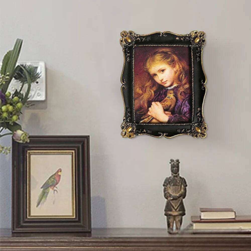 Luxury Antique Vintage Picture Black with Gold Trim - Horizontal Or Vertical Tabletop Wall Hanging Photo Display Frame H260310 - view 4