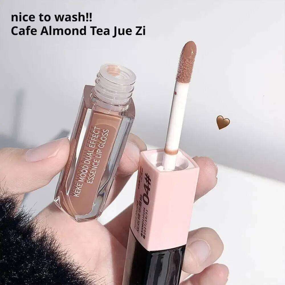 KeKeMood Double-Head Gloss Glaze - Velvet Matte & Mirror Water Light, Long-Lasting Waterproof Non-Stick Cup Lip Makeup Z260310