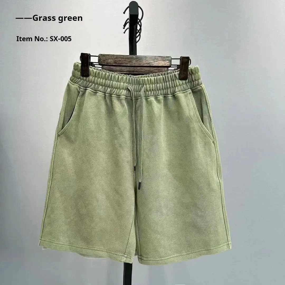 2025 Mens Casual Worn-out Washed Shorts for Spring and Summer Loose Solid Color Fashionable Streetwear Simple and Trendy N260310