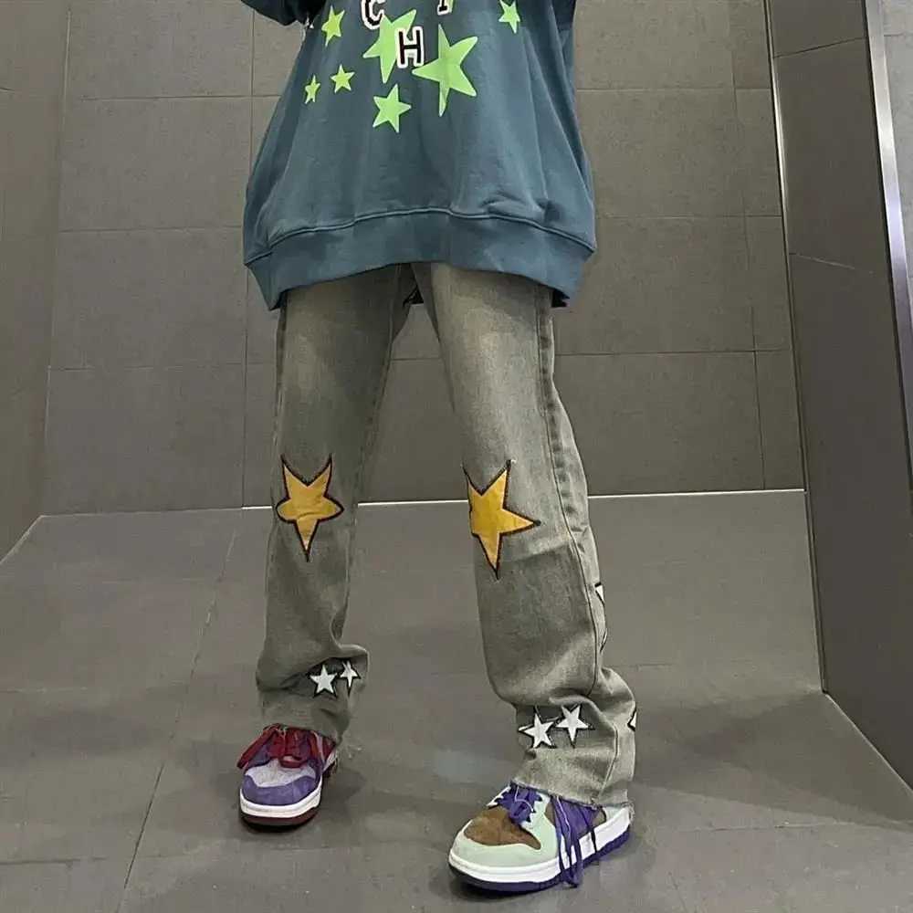 Hip Hop Vintage Women Jeans Spring Autumn New Star High Waist Harajuku Streetwear Fashion Casual Loose Wide Leg Denim TrousersT260310