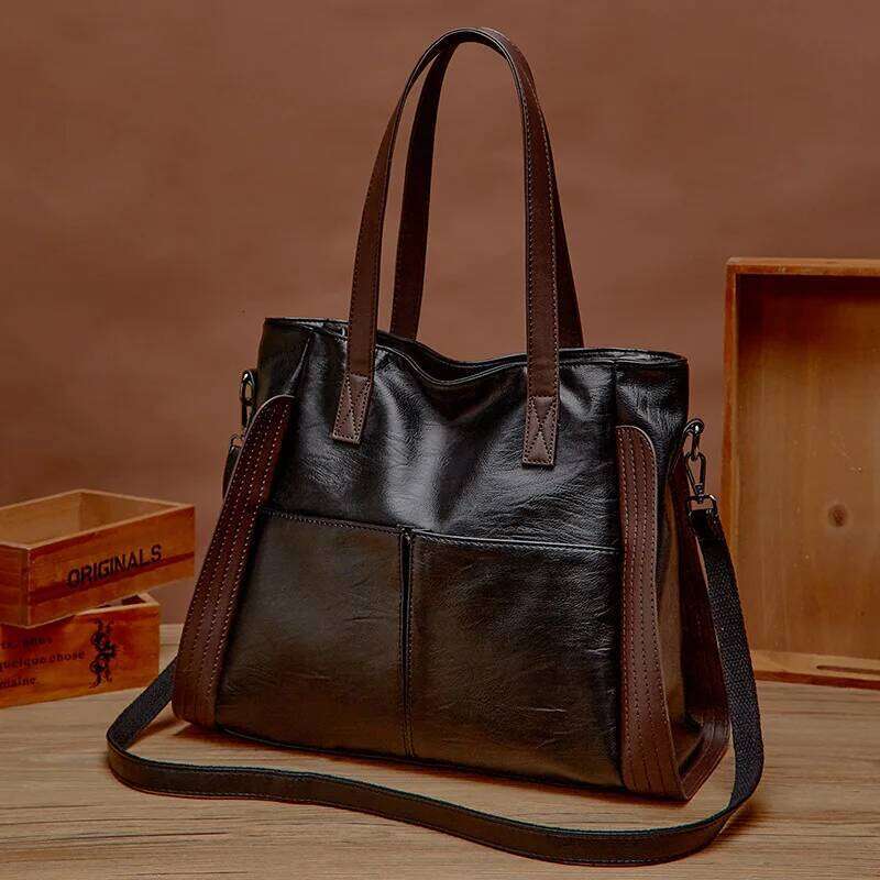 Soft Leather Women's Totes Bags High Capacity Shouldr Luxury Middle-aged Lady Top-handle Casual Armpit Bag Travel Pack XJ260310