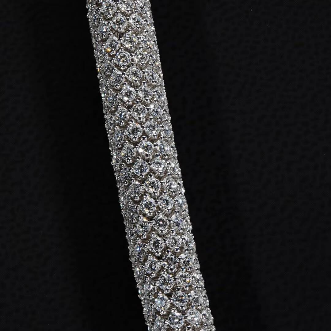 Unique Design Stylish Iced Out 95MM Hand Setting VVS Moissanite Link Chain Necklace