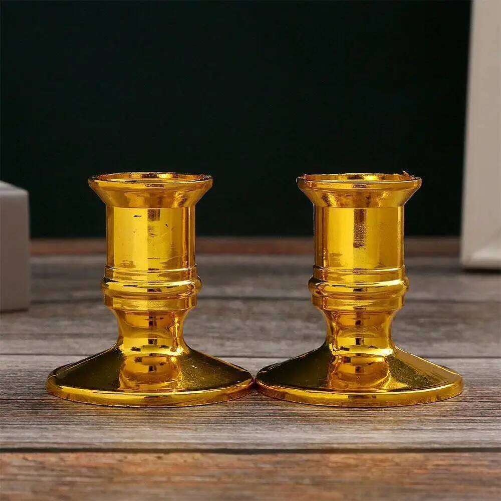 2pcs Traditional Shape Taper Standard Plastic Candle Holders Candlestick Wedding Dinner Decor for Electronic Candles For Party H260310