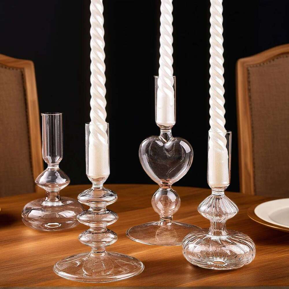 1PC, European-style crystal candlestick, home decoration, suitable for table decoration in homes, hotels, weddings, etc H260310