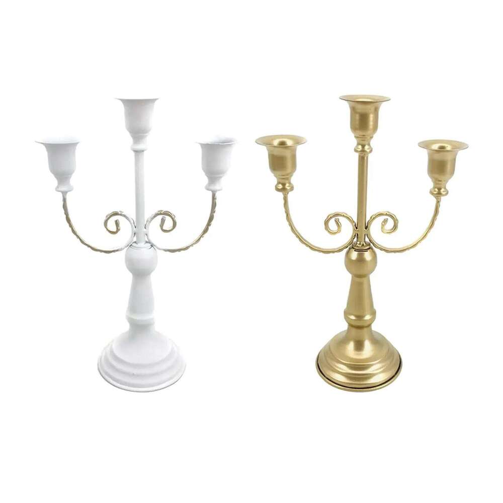 Metal Candelabra Centerpiece Simple Crafts Pillar Candle Holder Candleholder for Wedding Party Dining Home Living Room H260310
