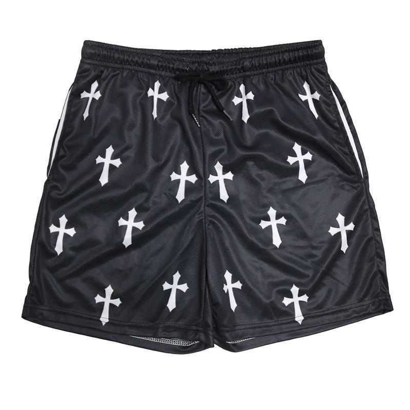 Y2K Christian Angel Cross Print Gym Shorts for Men Active Track Shorts with Pockets Athletic Workout Training Running Jogging N260310