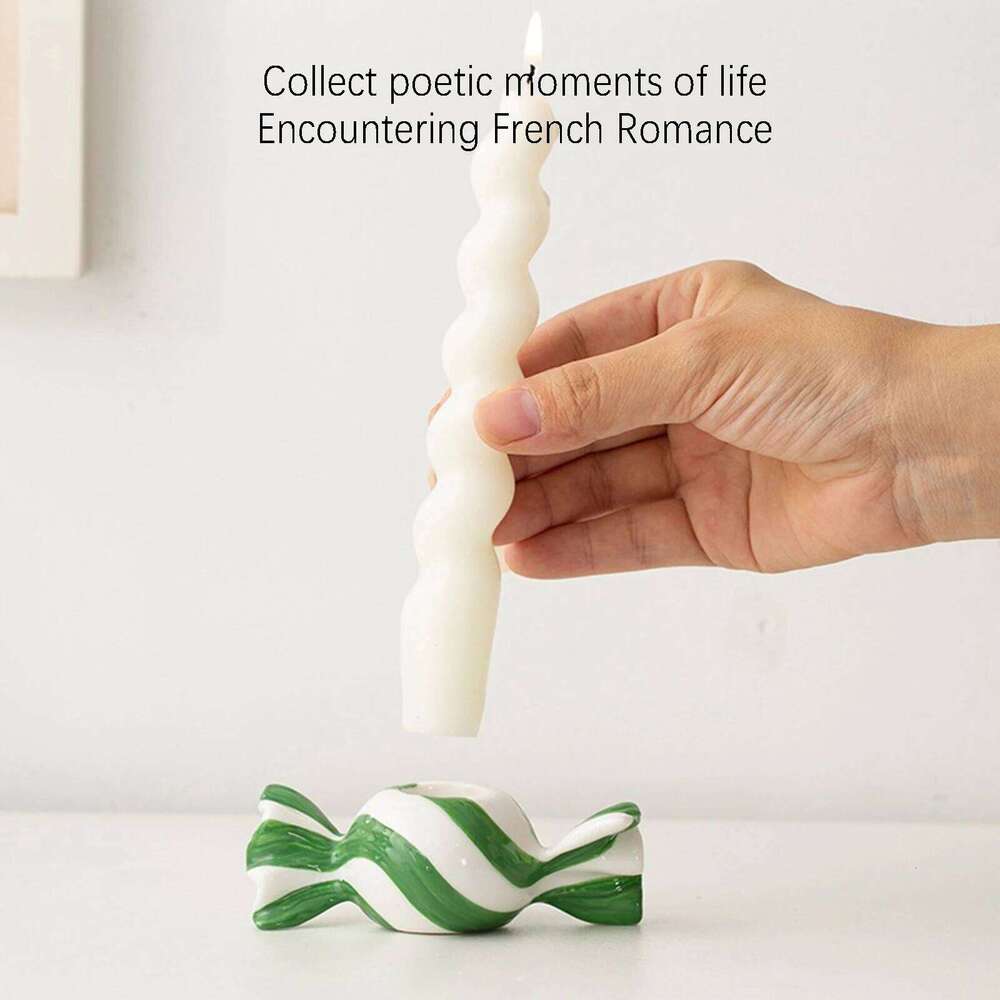 Creative Christmas 2026 New Years Xmas Candy Ceramic Candle Holder Desktop Ornament Home Decor Party Favor Present H260310