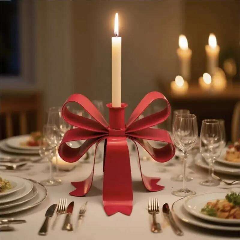 HHO-Iron Candle Holder Ornament For Table Decoration, Valentine' S Day, Christmas, Candlelight Dinner Party H260310