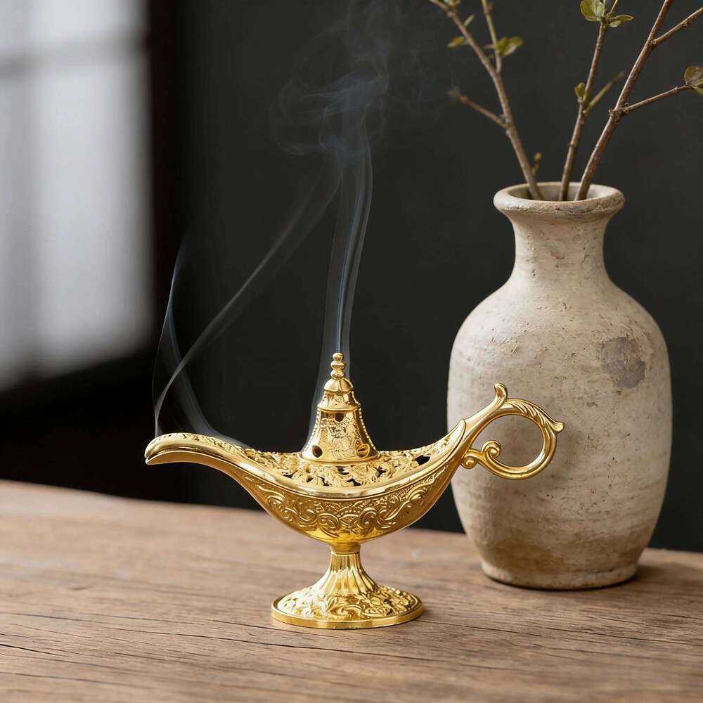 Aladdin Genie Lamp Burner Made of Alloy Material Ideal for Tea Ceremony Decoration and Incense Use H260310