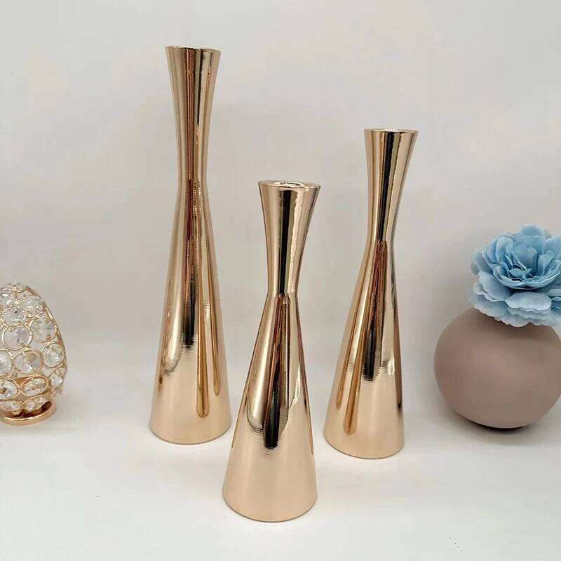 Golden Candlestick, Romantic Art Candle Holder For Dining Tables, Christmas Festival Home Decoration Wedding Photography Props H260310