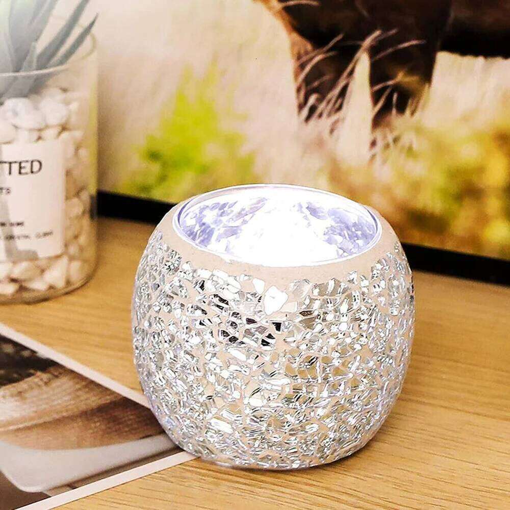 Glass Mosaic Pattern Stand DIY Gift Holder for Festival Decoration Candlestick H260310