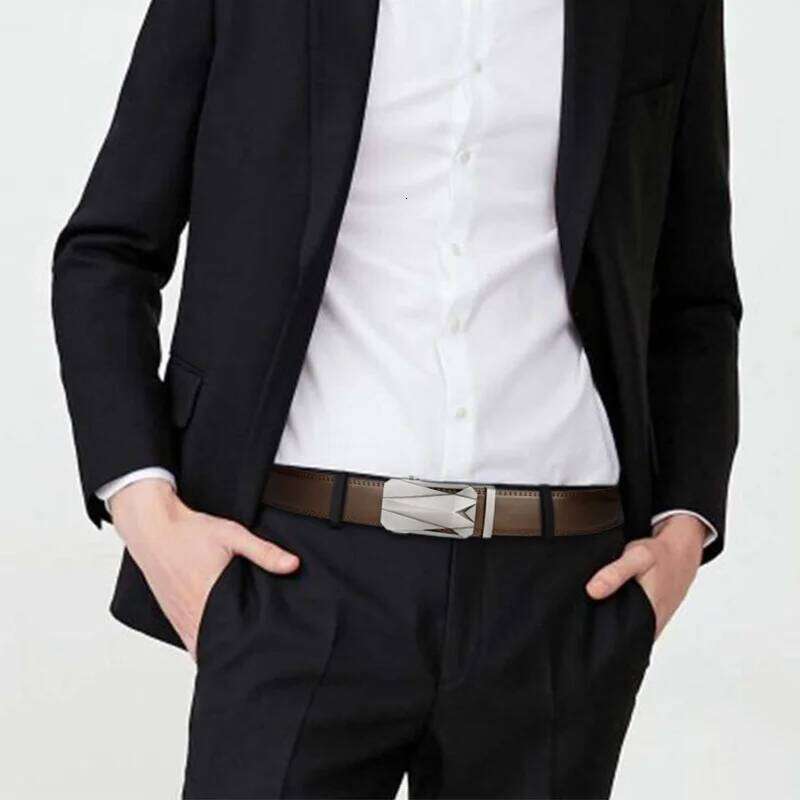 Genuine OYIFAN Cowhide Leather For Men Ratcheting Adjustable Automatic Belt, Mens Business Belt Matching jeans H260310 ,