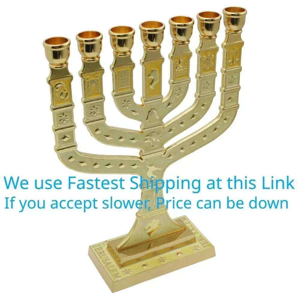 extra large candlestick Judio holder, Jewish 7 arms Menorah,The Emblem of Judaism and Israel Candle Stand H260310