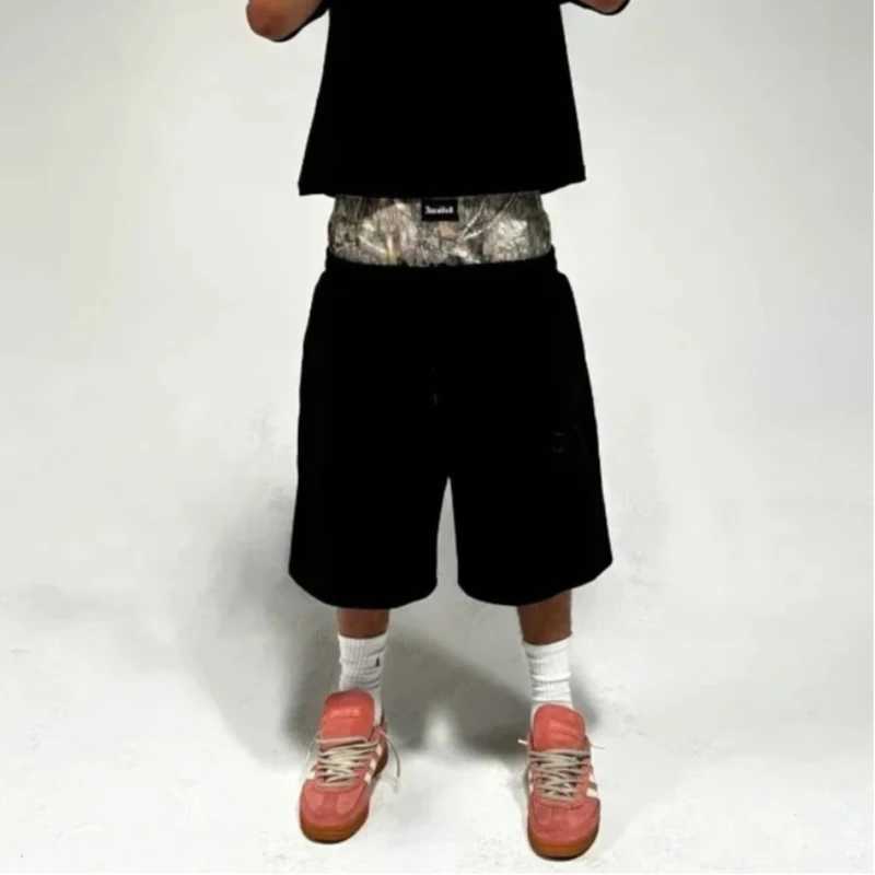 Mens oversized double-layer Gothic pants American fashion streetwear Y2K Harajuku loose fit high waist wide legs N260310