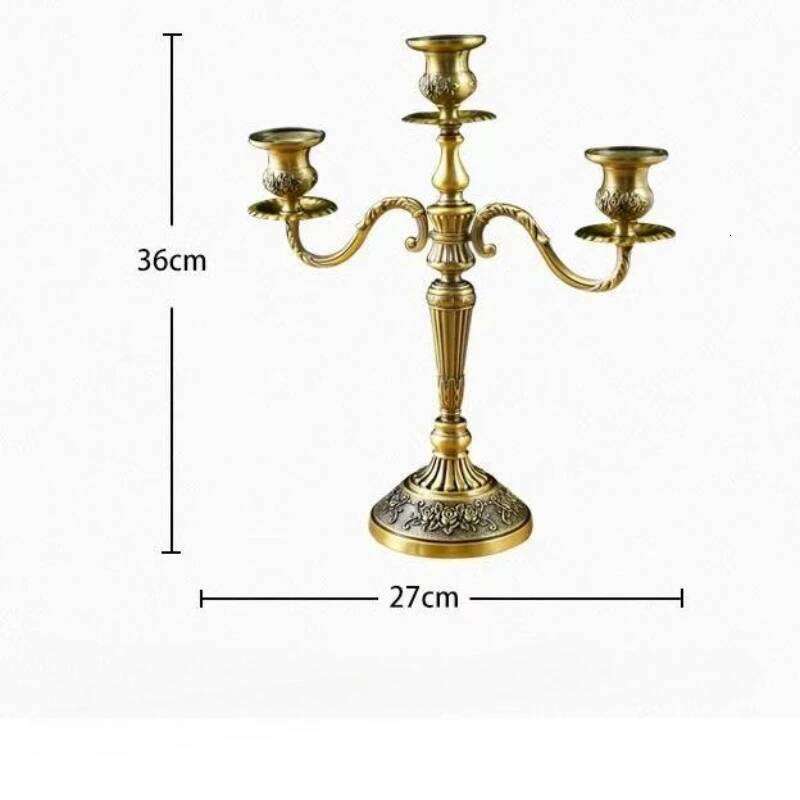 3/5 Heads European Retro Candlestick Decoration Household Candlelight Dinner Metal Holder Wedding Candle Stand Ornament H260310