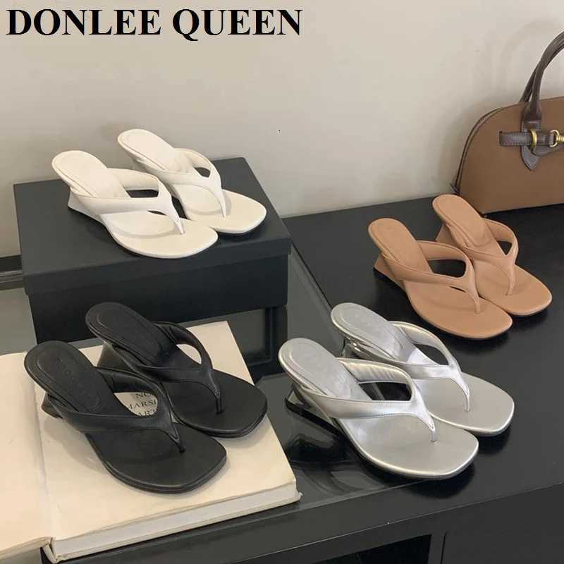 Fashion Wedge Heel Slipper Slides Women Clip Toe Flip Flops Narrow Band Sandals Shoes Casual Female Slipper Sandalia Mujer K260311