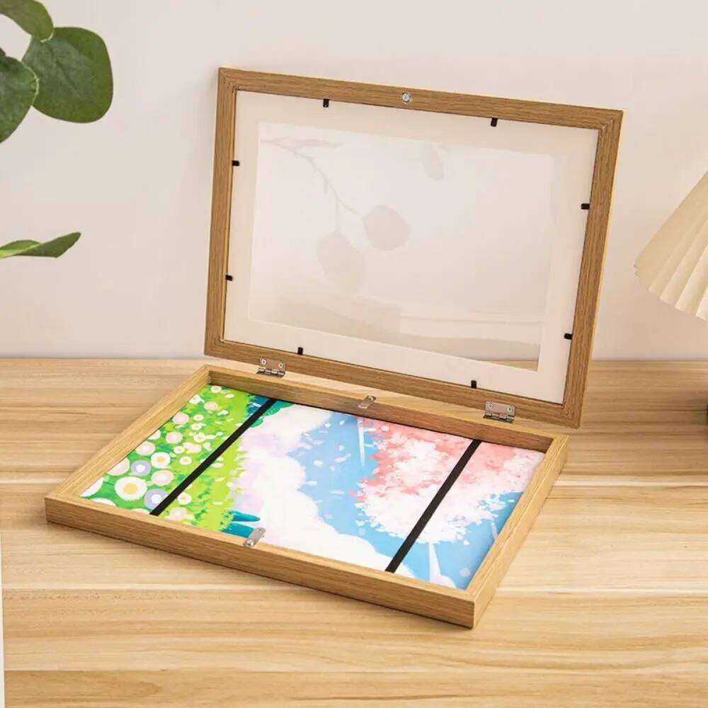 Creative A4/A3 Magnetic Flip Front Opening Changeable A4 Elastic Straps Photo Storage Frame Kindergarten H260310 - view 5