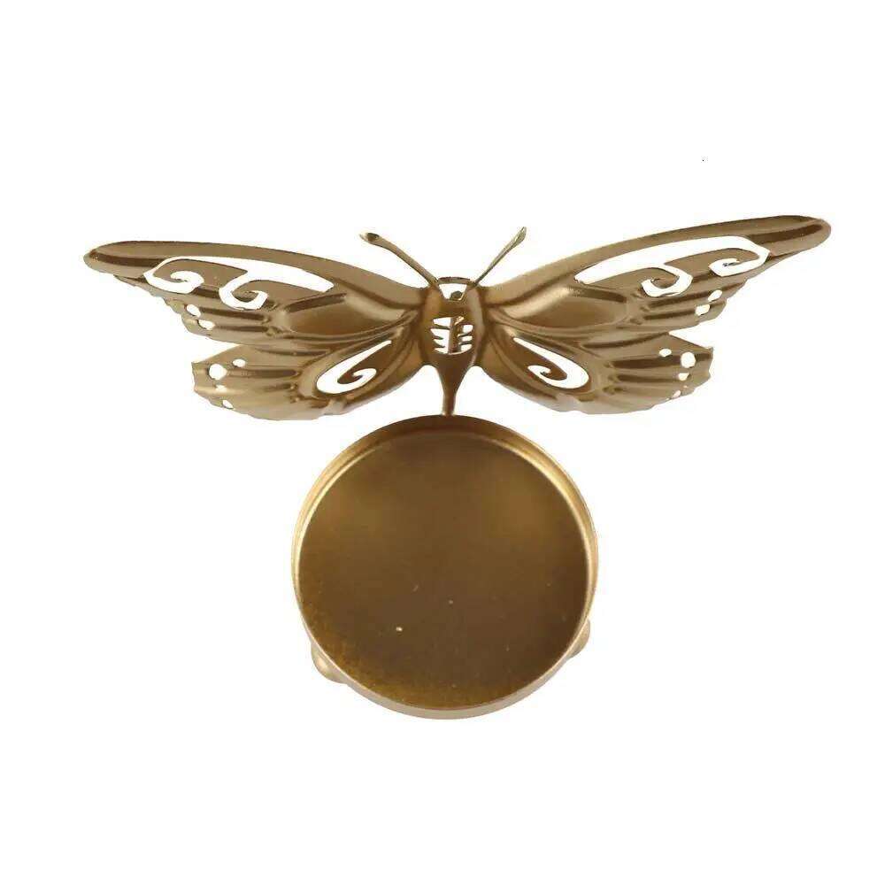 Electroplated Holders Unique Elegant Butterfly Candlestick Ornaments Exquisite Iron Candle Stand H260310