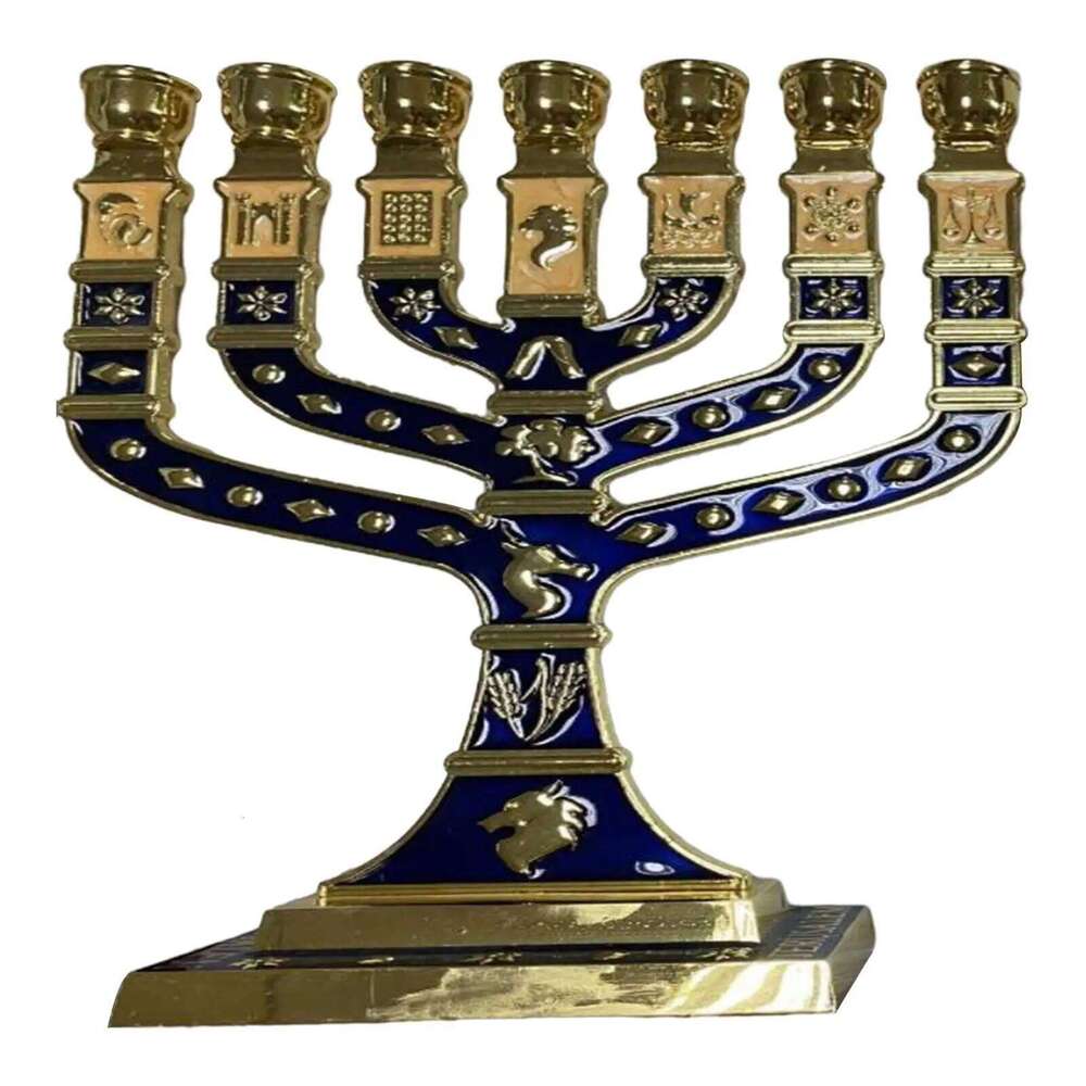 Menorah Candelabrum Decorative Table Centerpiece 7 Branch Metal Candlestick for Anniversary Dining Room Parties Home Wedding H260310