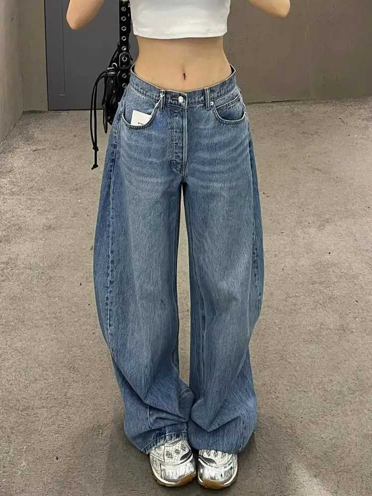 2025 Blue Jeans Womens Y2K Retro Jeans Back Flash Bent Knife Pants Niche High End Classic Letter Hot Stamping M260310