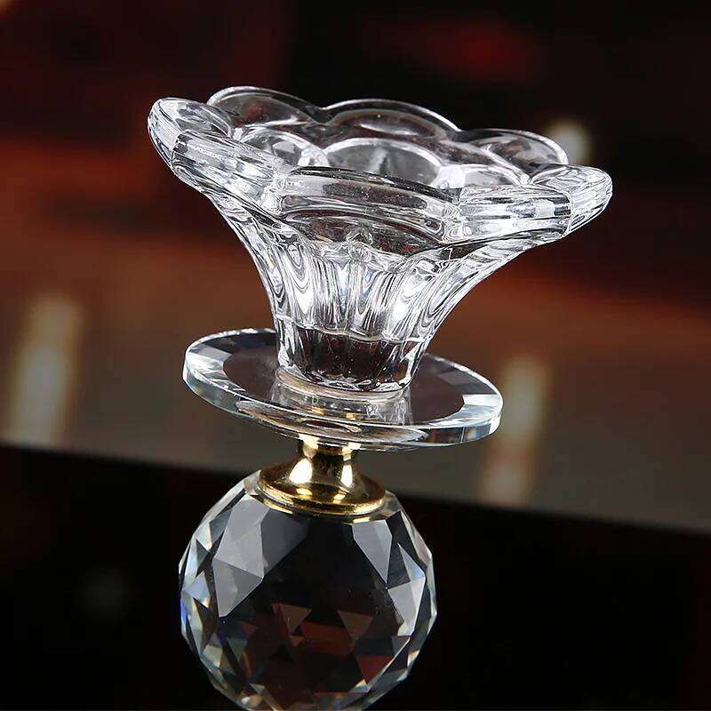 Crystal Candle Holder Glass Candlesticks Feng Shui Bowl Buddhism Ornament Romantic For Wedding Home Bar Dinner Party Table Decor H260310