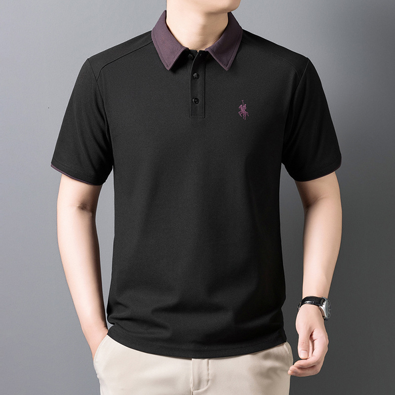 Luxury Brand Designer Clothes Summer Men's Fashionable Color-Block Collar Short-Sleeve Polo Shirt, New Stylish Loose Breathable Casual T-Shirt