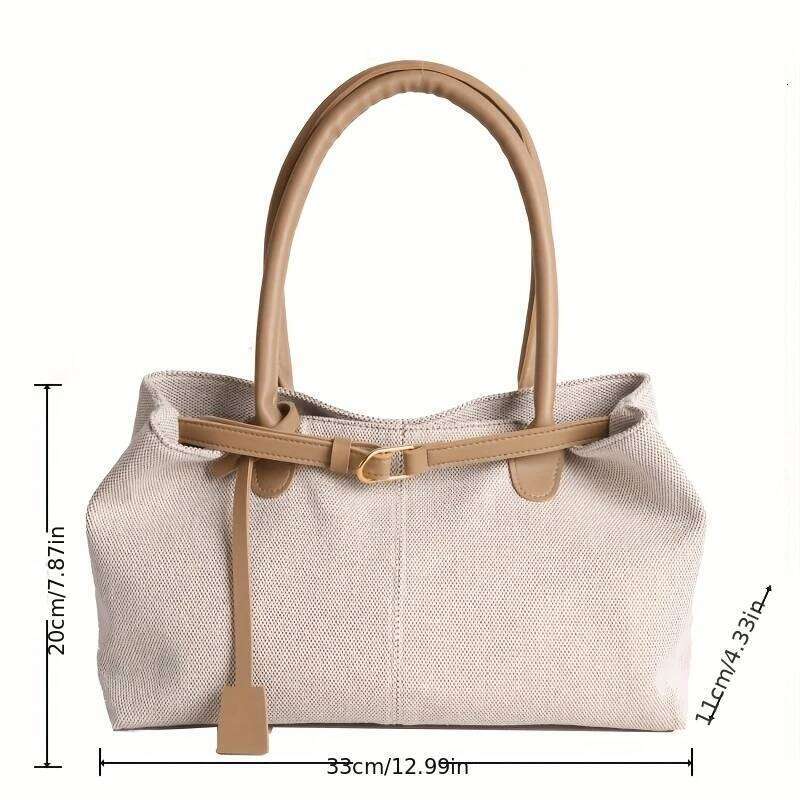 Retro Large Capacity Shoulder Tote Bag Women Durable Material Travel Commuter Handbag Suitable for Fitness Swimming Shopping XJ260310