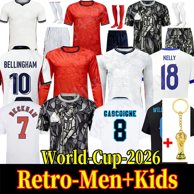 england jersey 26 27 World Cup 2026 Soccer Jerseys retro football tops shirt KANE SAKA kits BELLINGHAMB RICE FODEN National Team Kids full Kit