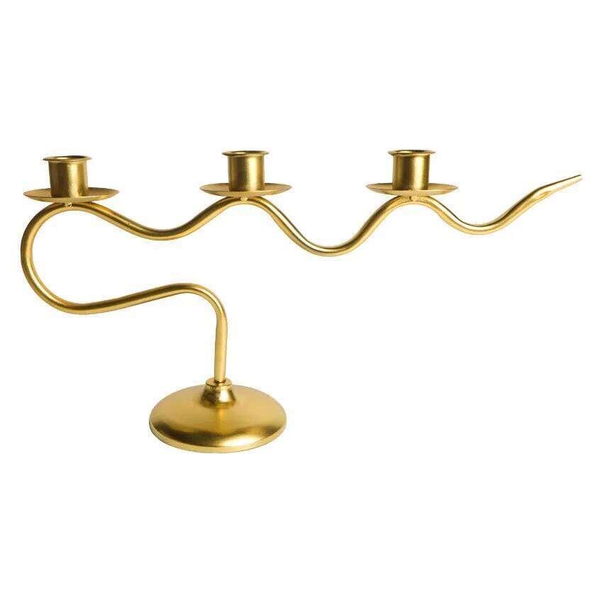 Three-Headed Black Candlestick Vintage Branch-Shaped Candle Holder Suitable for Wedding Home Church Dining Table Decoration H260310