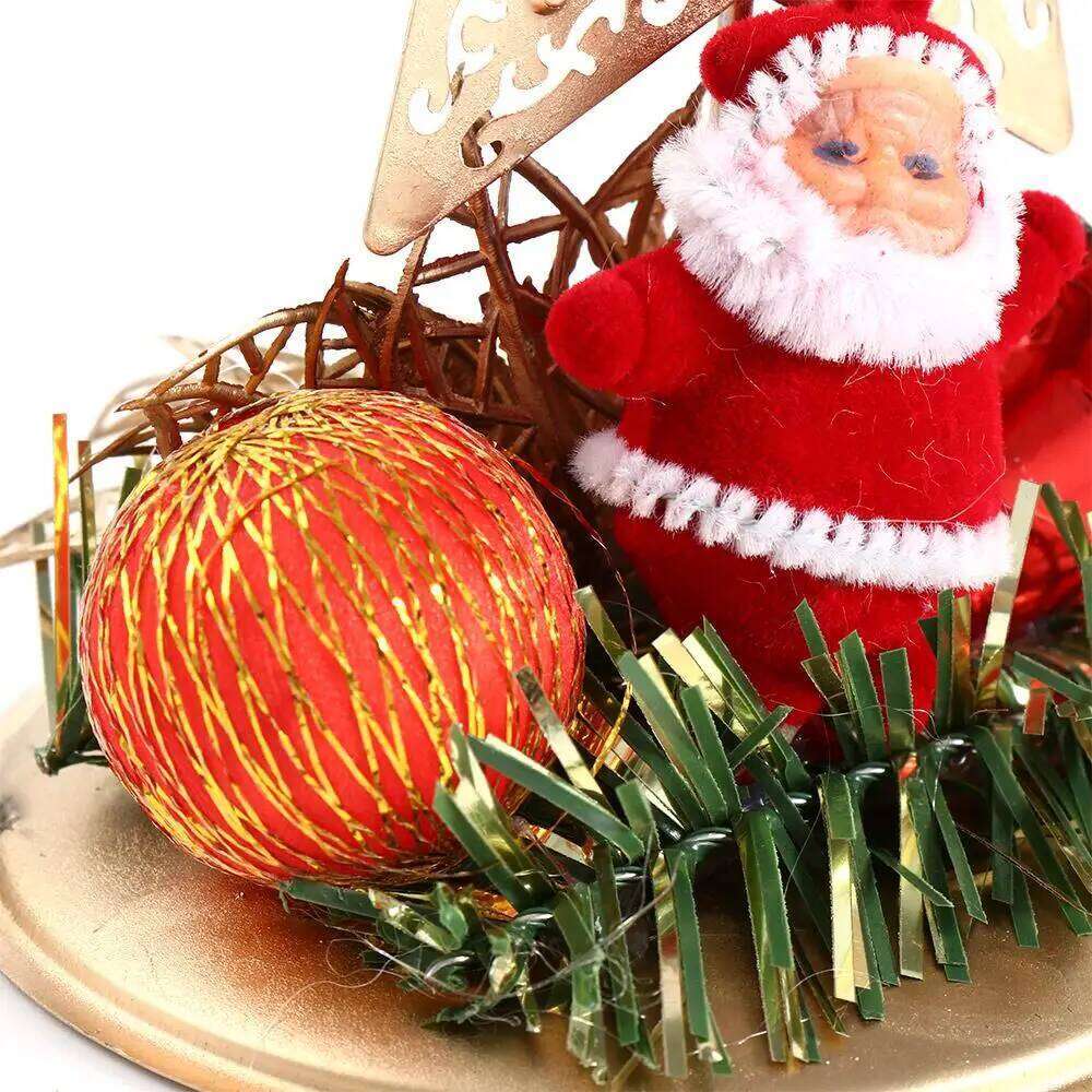 Desktop Table Decoration Metal Santa Claus Snowflake Star Candlestick Stand Holder Candle Pillar Christmas Ornament H260310